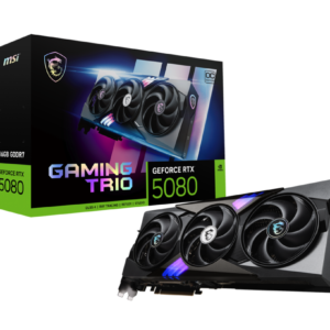 כרטיס מסך MSI GeForce RTX 5080 16G GAMING TRIO OC מספק עוצמה גרפית, קירור משולש יעיל וביצועים מרשימים לגיימרים ותוכן תובעני במיוחד.