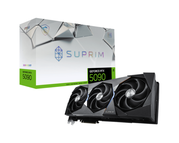 כרטיס מסך MSI GeForce RTX 5090 32GB SUPRIM SOC, ביצועים גבוהים לגיימינג ועריכה גרפית מתקדמת.