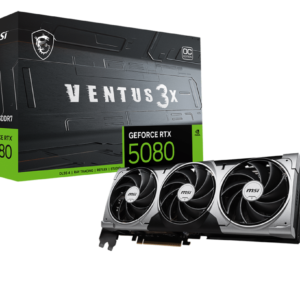 כרטיס מסך MSI GeForce RTX 5080 16G VENTUS 3X OC עם קירור משולש יעיל, עיצוב נקי וביצועים חזקים לגיימינג, יצירה ועבודה מקצועית