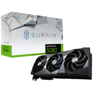כרטיס מסך MSI GeForce RTX 5080 16G SUPRIM SOC עם ביצועים עוצמתיים, קירור מתקדם ועיצוב יוקרתי – מושלם לגיימרים ויוצרי תוכן