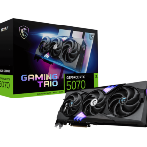 כרטיס מסך MSI GeForce RTX 5070 12G GAMING TRIO OC עם קירור מתקדם, עיצוב מודרני ומערכת קירור מתקדמת.