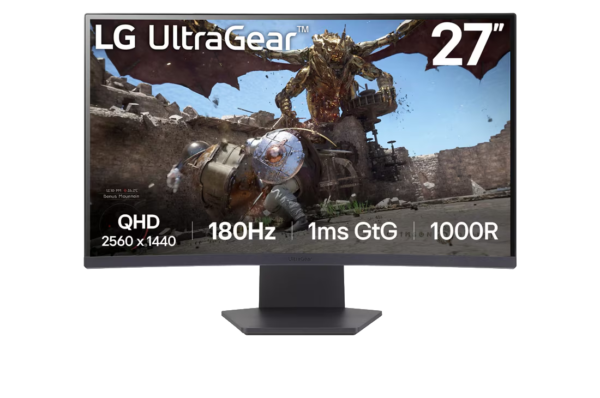LG UltraGear 27GS60QC-B 27" QHD VA 180Hz 1ms Gaming Monitor with HDR10 and AMD FreeSync.​