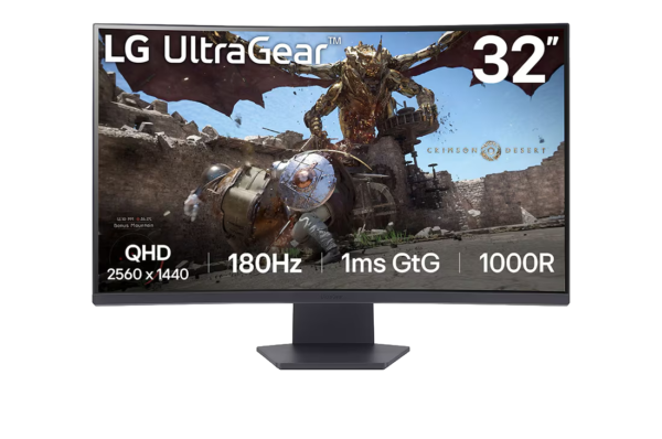LG UltraGear 32GS60QC-B 32" QHD VA 180Hz 1ms Gaming Monitor with HDR10 and AMD FreeSync.​