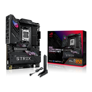 לוח אם ASUS ROG STRIX B850-E GAMING WIFI – תומך ב-AMD AM5, זיכרון DDR5, חיבורי PCIe 5.0, Wi-Fi 6E ופתרונות קירור מתקדמים לביצועי גיימינג מעולים!