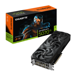 כרטיס מסך GIGABYTE GeForce RTX 5070 Ti WINDFORCE OC SFF 16G עם קירור מתקדם, עיצוב קומפקטי, תאורת RGB, ו-Dual BIOS לבחירת פרופיל ביצועים