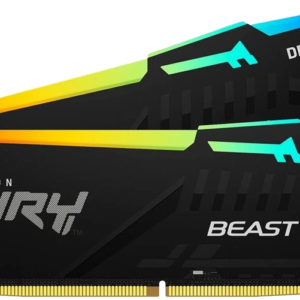 זכרון למחשב נייח Kingston Fury Beast RGB 32GB (2x16GB )DDR5 6000MHz CL 36-38-38 AMD® EXPO KF560C36BBE2AK2-32