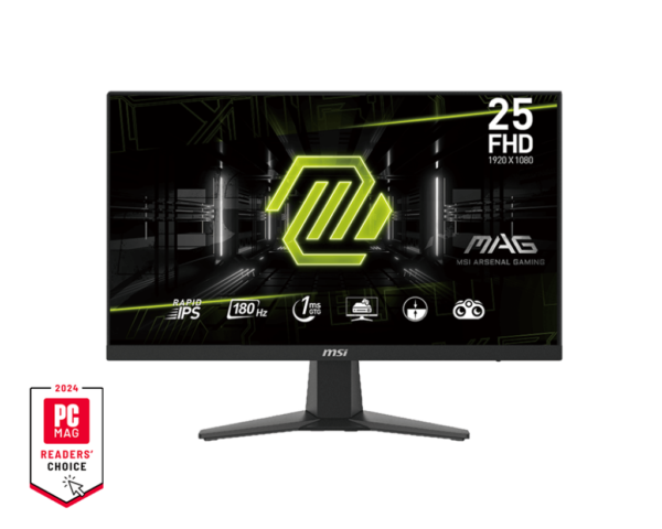 מסך מחשב גיימינג קעור 24.5 אינץ MSI MAG 256F – כולל Full-HD IPS 180Hz 1MS