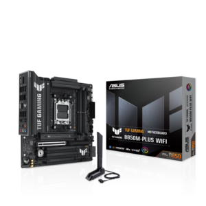 ה-ASUS TUF Gaming B850M-PLUS WIFI הוא לוח אם מהדור החדש שמספק ביצועים מצוינים, יציבות גבוהה ותמיכה בטכנולוגיות החדישות ביותר. תומך במעבדי AMD AM5, זיכרון DDR5 מהיר, מערכת קירור מתקדמת, חיבורים מהירים ועוד. זהו לוח אם אידיאלי למי שמחפש ביצועים גבוהים במחשבים המיועדים לגיימינג ויישומים מתקדמים.