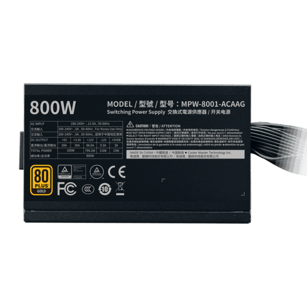 ⁦CoolerMaster G800 800W 80+ Gold⁩ – תמונה ⁦5⁩